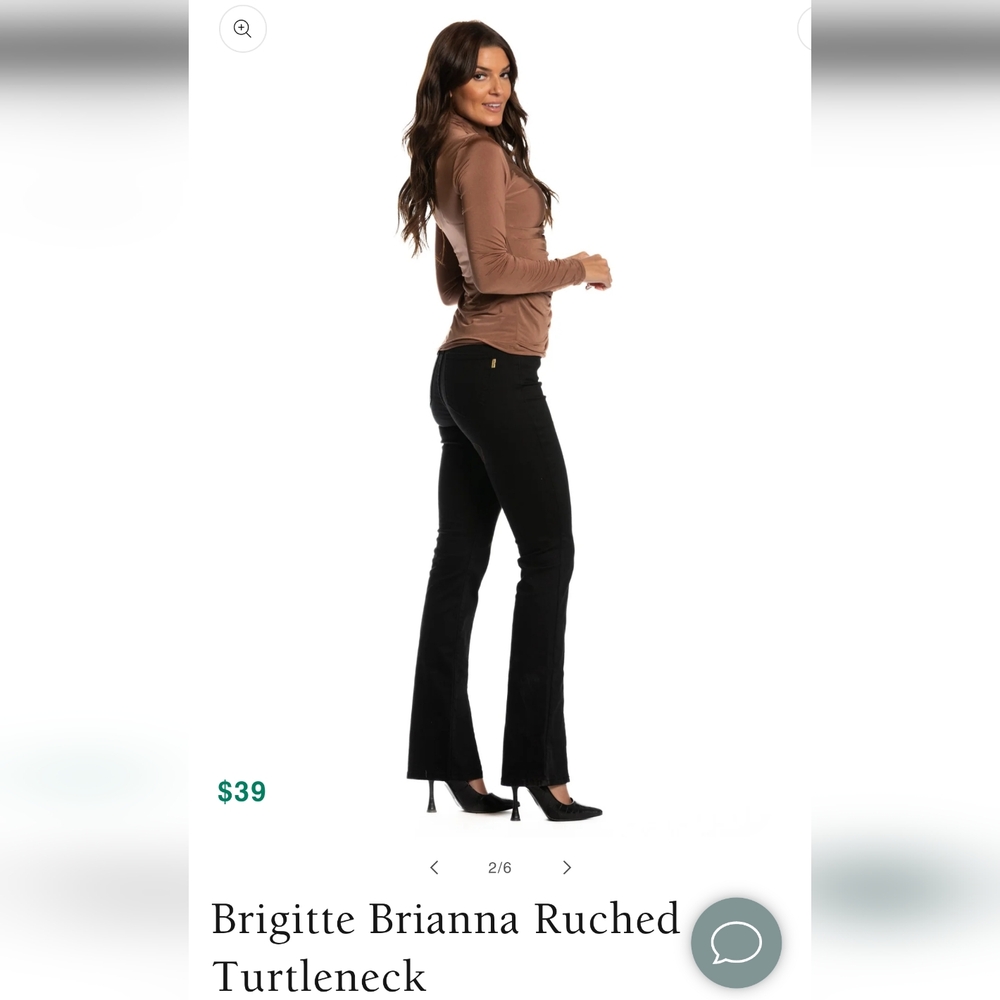 Brigitte Brianna Ruched Turtleneck NWT